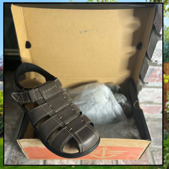 DOCKERS MEN'S Fusion Memory Foam Footbed Dark Brown Size 10 NEW - Picture 7 of 7